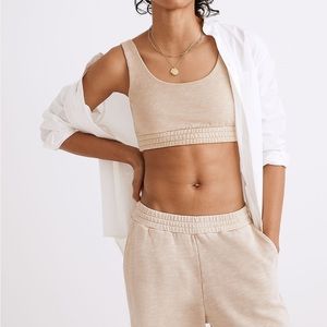 Madewell MWL Sweatshirt Bralette in Dried Flax